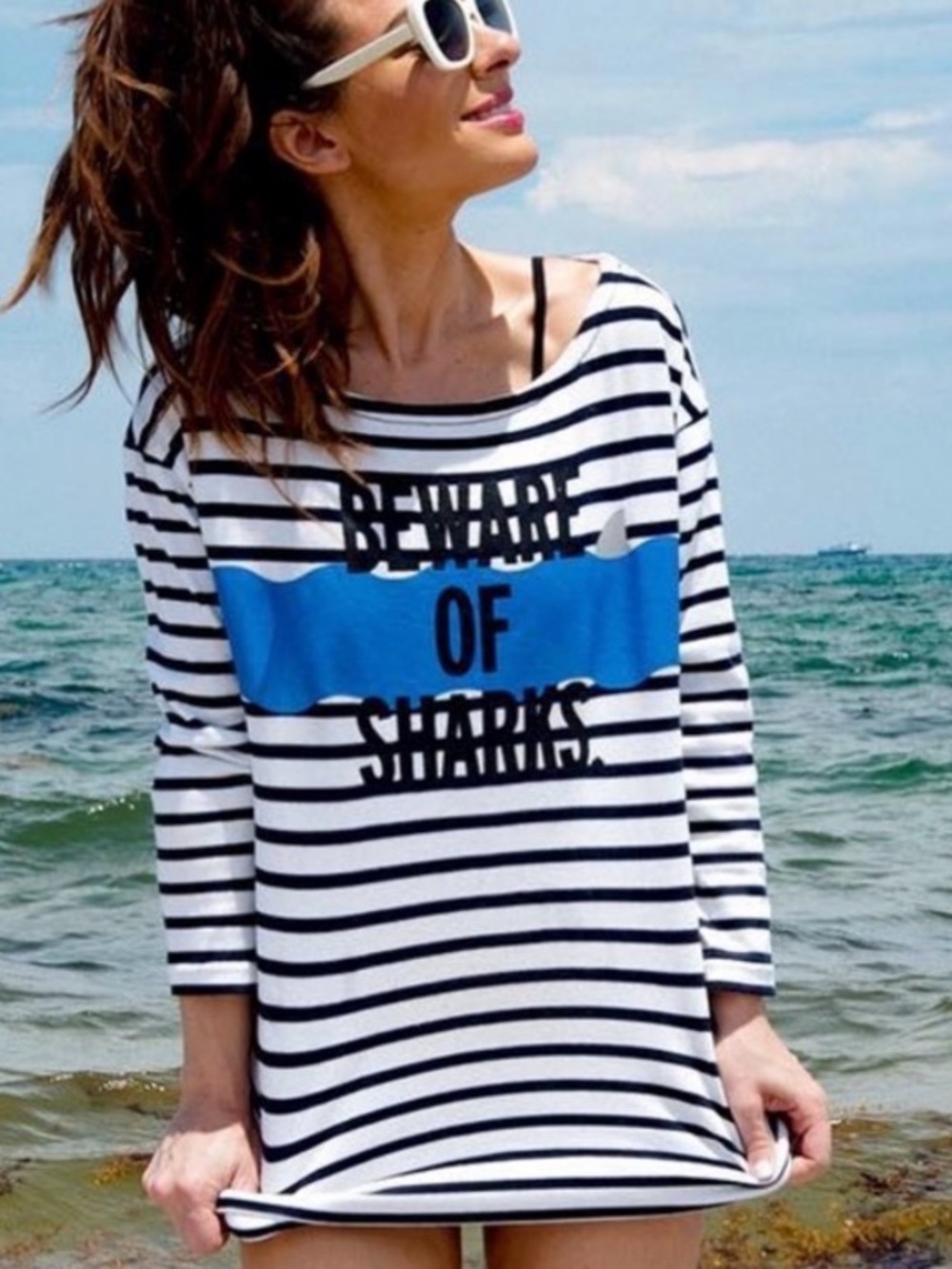 Kate Spade Beware of Sharks Top